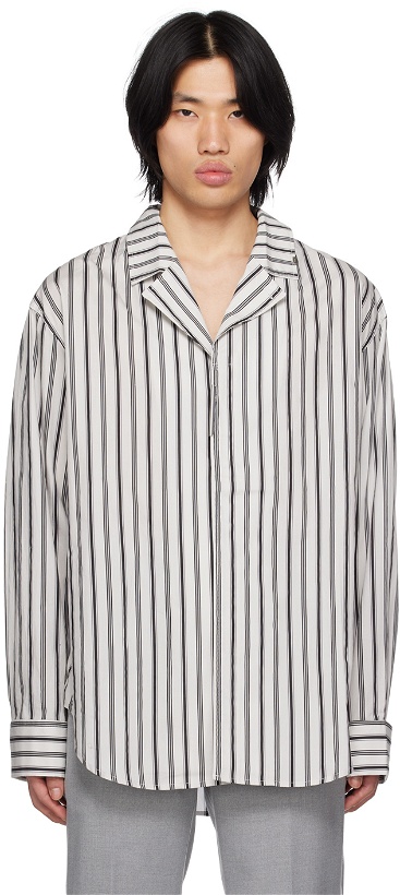 Photo: C2H4 White & Black Striped Shirt