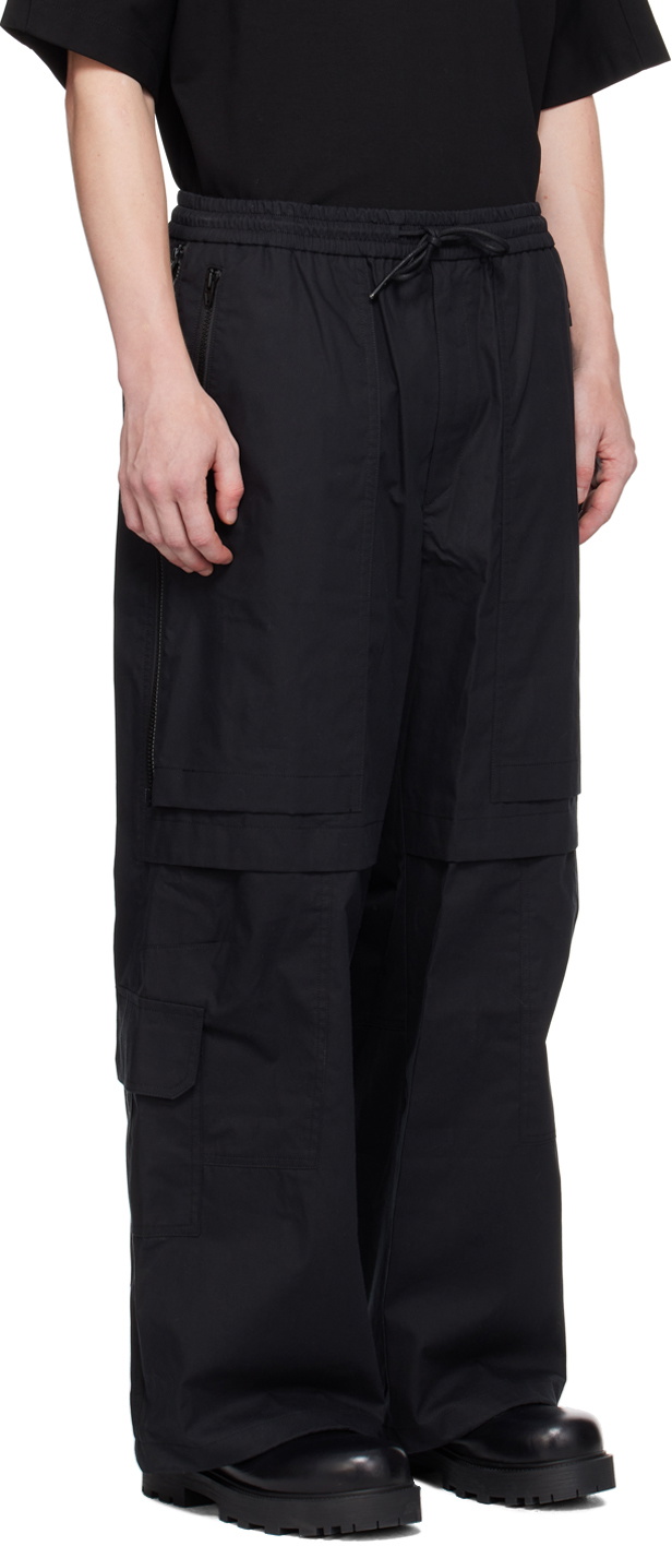 Juun.J Black Zip Vent Cargo Pants