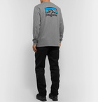 Patagonia - Fitz Roy Horizons Logo Responsibili-Tee Printed Cotton-Blend Jersey T-Shirt - Gray