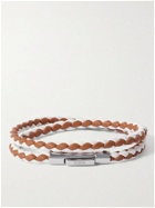 TOD'S - Woven Leather and Silver-Tone Bracelet - Brown