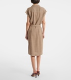 Loro Piana Maise belted linen crêpe shirt dress