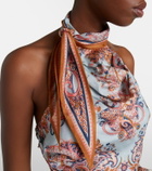 Zimmermann Aster printed silk crop top