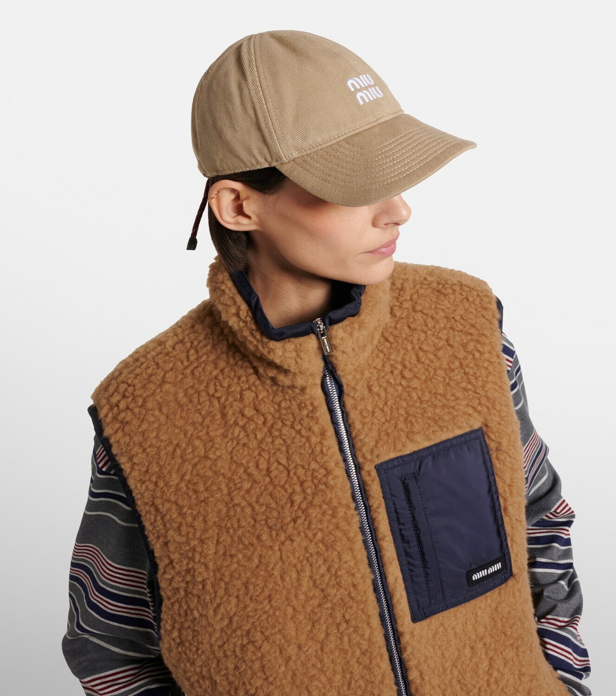 Miu Miu Logo denim baseball cap