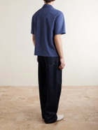 Herno - Seercrease Jersey Bowling Shirt - Blue