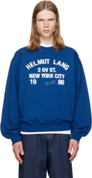 Helmut Lang Blue Varsity Crew Sweatshirt