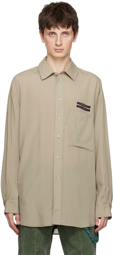 Photo: Song for the Mute Taupe Patch Shirt