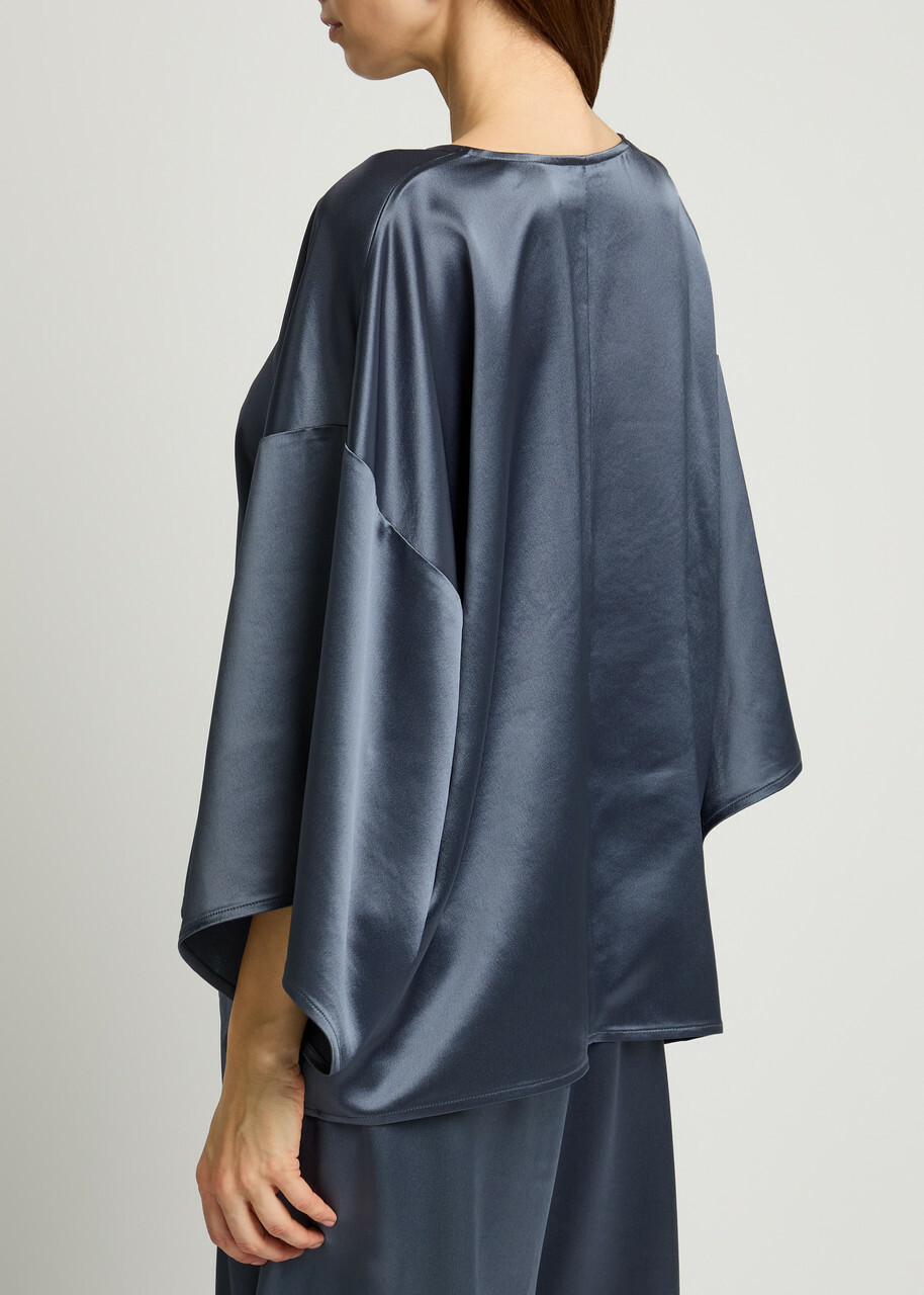 BY Malene Birger Cicie Satin top Blue