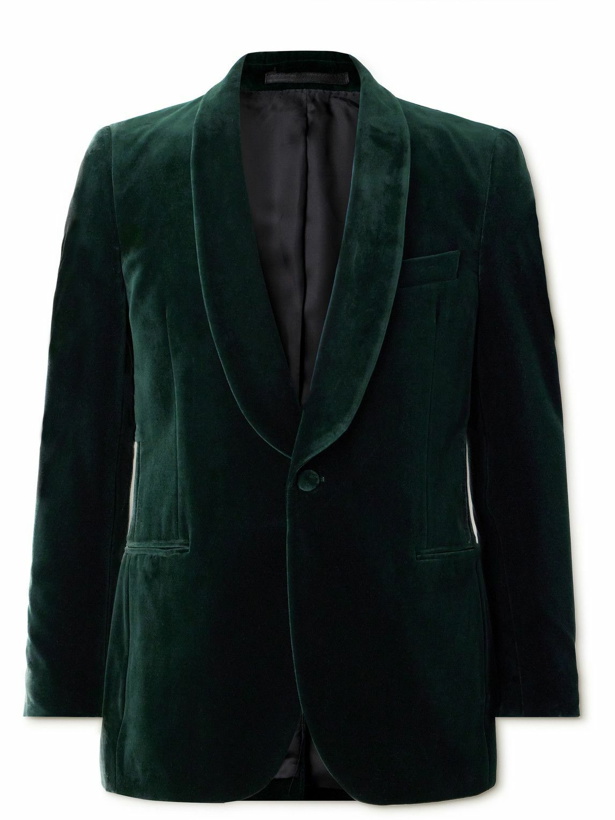 Photo: Mr P. - Cotton-Blend Velvet Tuxedo Jacket - Green