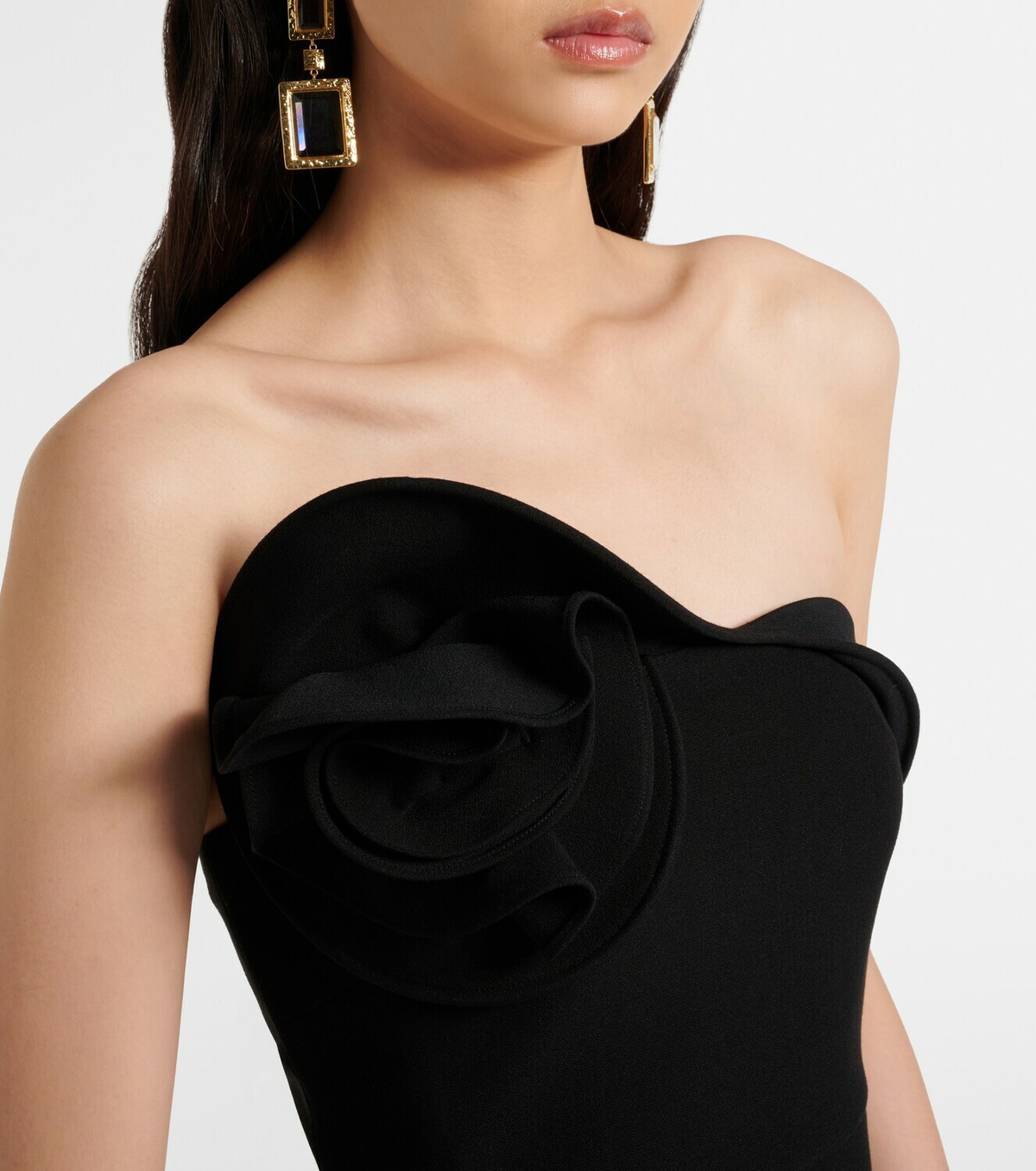 Roland Mouret Floral asymmetric corset gown