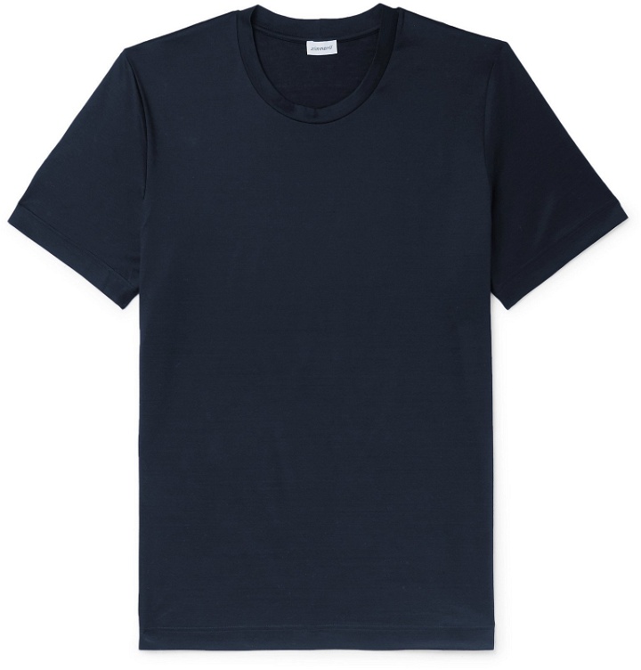 Photo: Zimmerli - Cotton-Jersey Pyjama T-Shirt - Blue