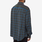 Loewe Men's Chest Pocket Check Shirt in Dark Grey/Blue
