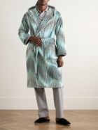 Missoni Home - Arpeggio Striped Cotton-Terry Hooded Robe - Blue