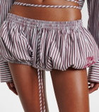 The Attico Striped cotton shorts
