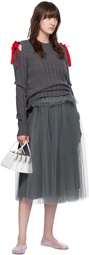 Molly Goddard Gray Lottie Midi Skirt