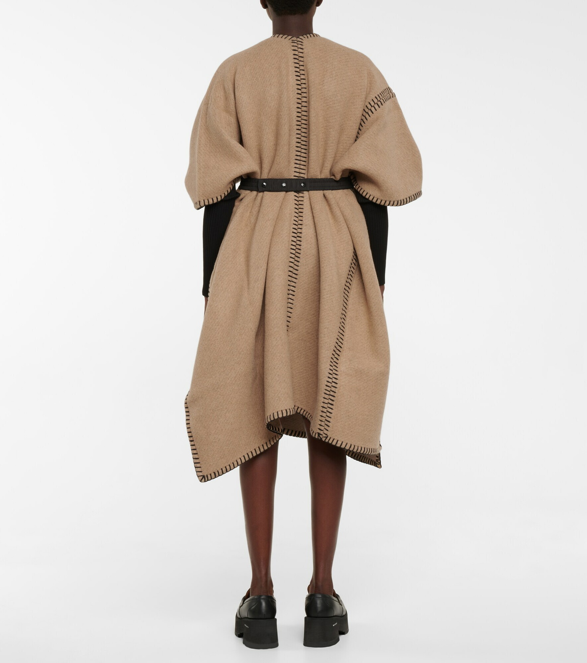 【関税＆送料込み】Moncler Beige Wool Cape Moncler - Beige Fringe Cardigan/Coat Cape Hybrid