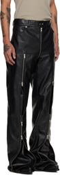 LU'U DAN Black Zipped Riot 5-Pocket Faux-Leather Pants