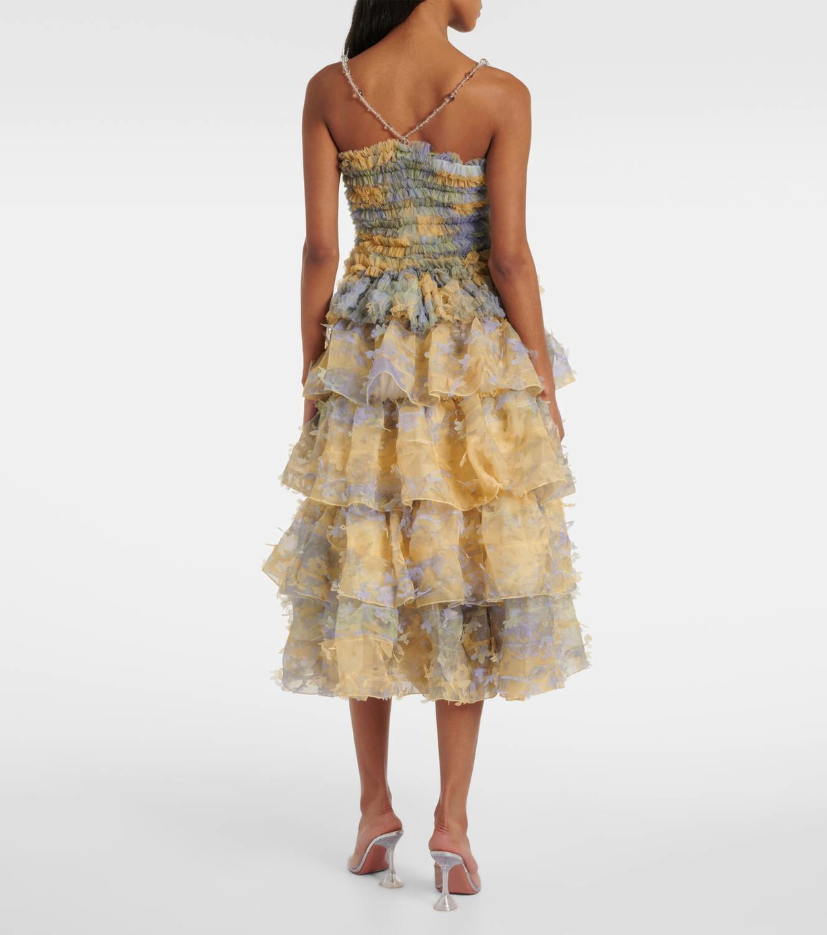 Susan Fang Smocked tulle top