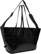 Balmain Black Track Zips Calfskin Tote Bag