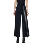 Sacai Navy Wool Asymmetrical Suiting Trousers