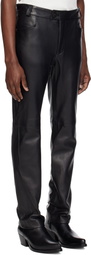 Ernest W. Baker Black Straight-Fit Leather Pants