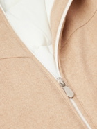 Brunello Cucinelli - Logo-Embroidered Shell-Trimmed Padded Wool Hooded Ski Jacket - Neutrals