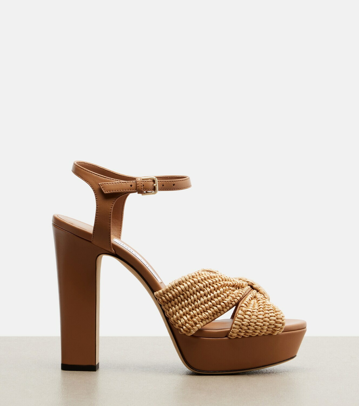 Jimmy Choo Heloise raffia and leather sandals