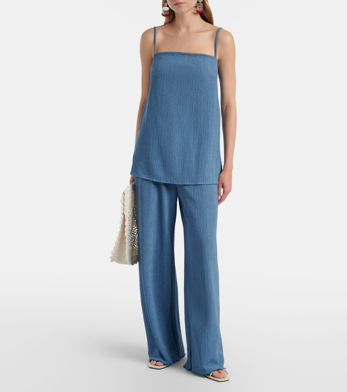 Jade Swim Mika seersucker wide-leg pants