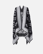 Pinko Jacquard Cape With Monogram Logo Black/Cream