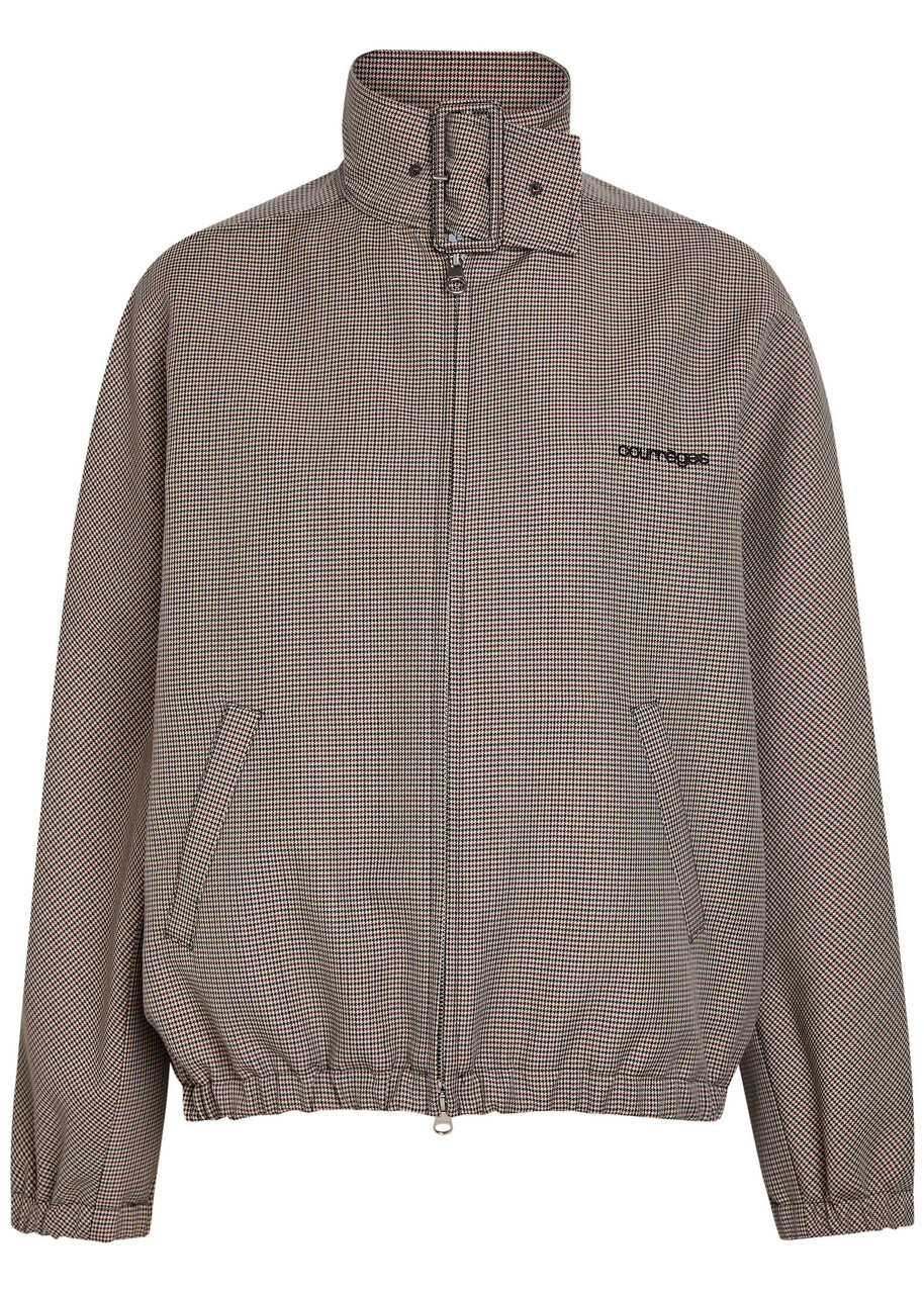 Courrèges Houndstooth Wool-blend Bomber Jacket Black