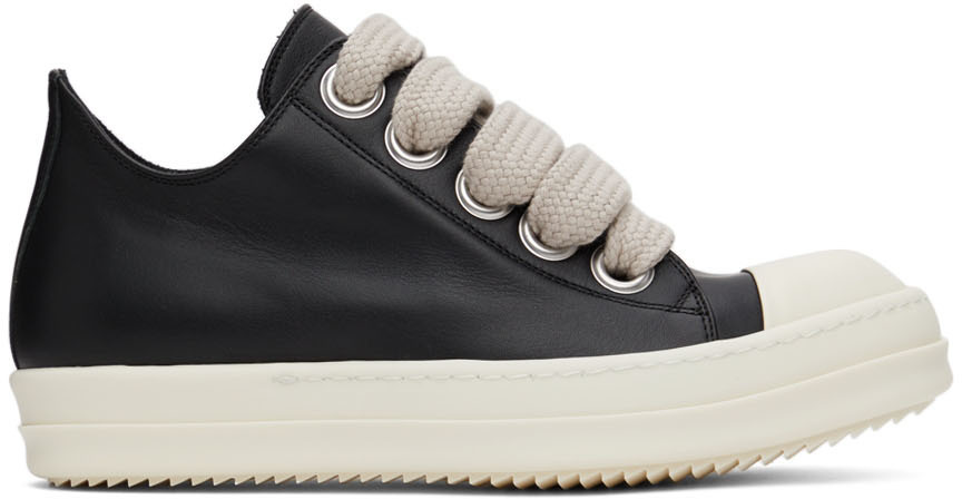 Rick Owens Black Jumbo Lace Low Sneakers Rick Owens