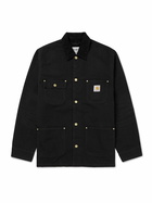 Carhartt WIP - OG Corduroy-Trimmed Cotton-Canvas Chore Jacket - Black