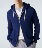 Brunello Cucinelli Logo ribbed-knit cotton zip-up hoodie