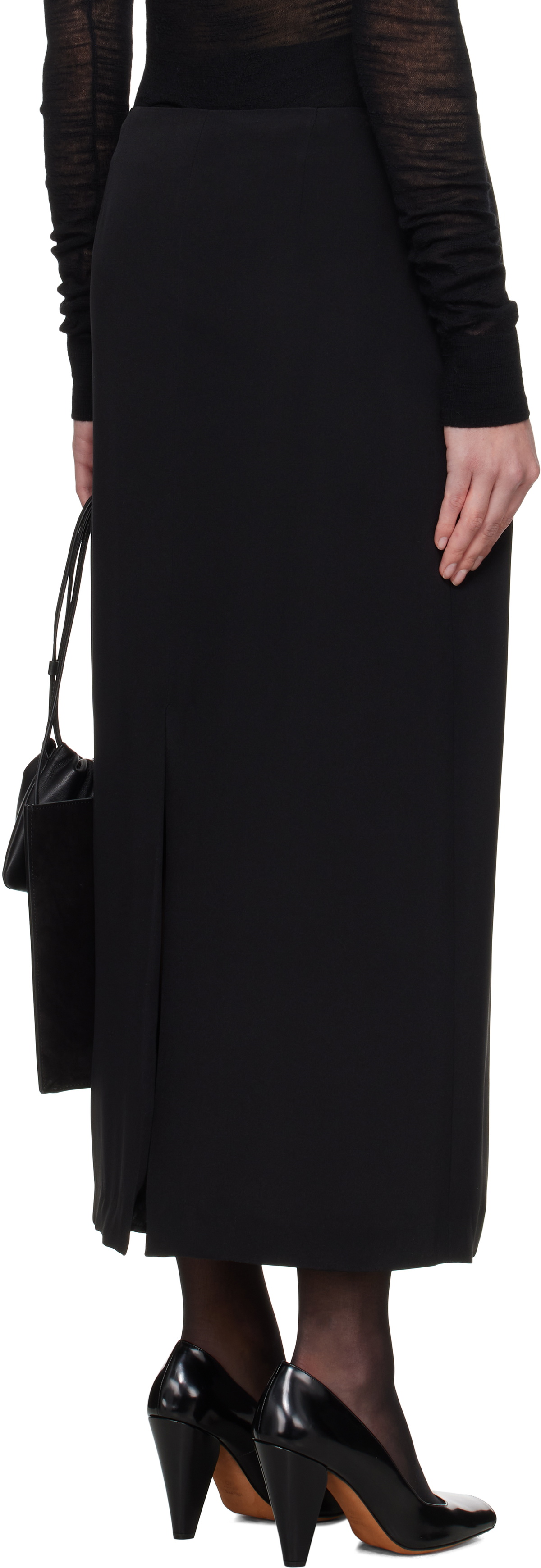 La Collection Black Alvida Midi Skirt
