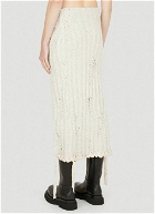 Distressed Crochet Skirt in Cream