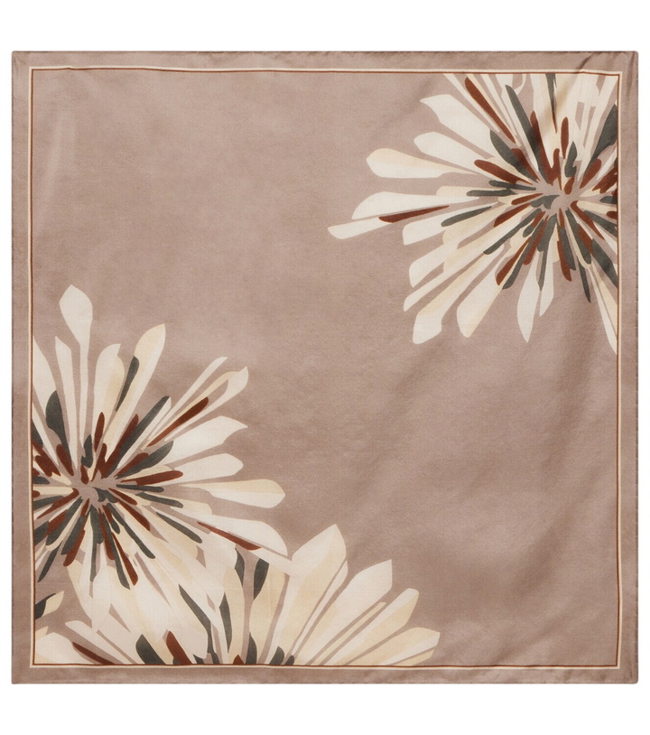 Photo: Brunello Cucinelli Floral silk twill scarf