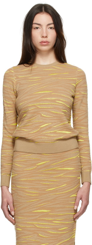 Photo: Stella McCartney Beige & Yellow Animal Pattern Crewneck