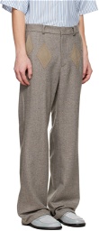 TheOpen Product SSENSE Exclusive Brown Diamond Patched Trousers