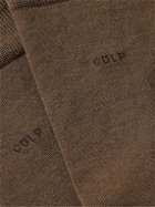 CDLP - Six-Pack Mercerised Organic Cotton-Blend Socks - Brown