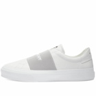 Givenchy Men's City Sport Elastic Logo Sneakers in White/Grey