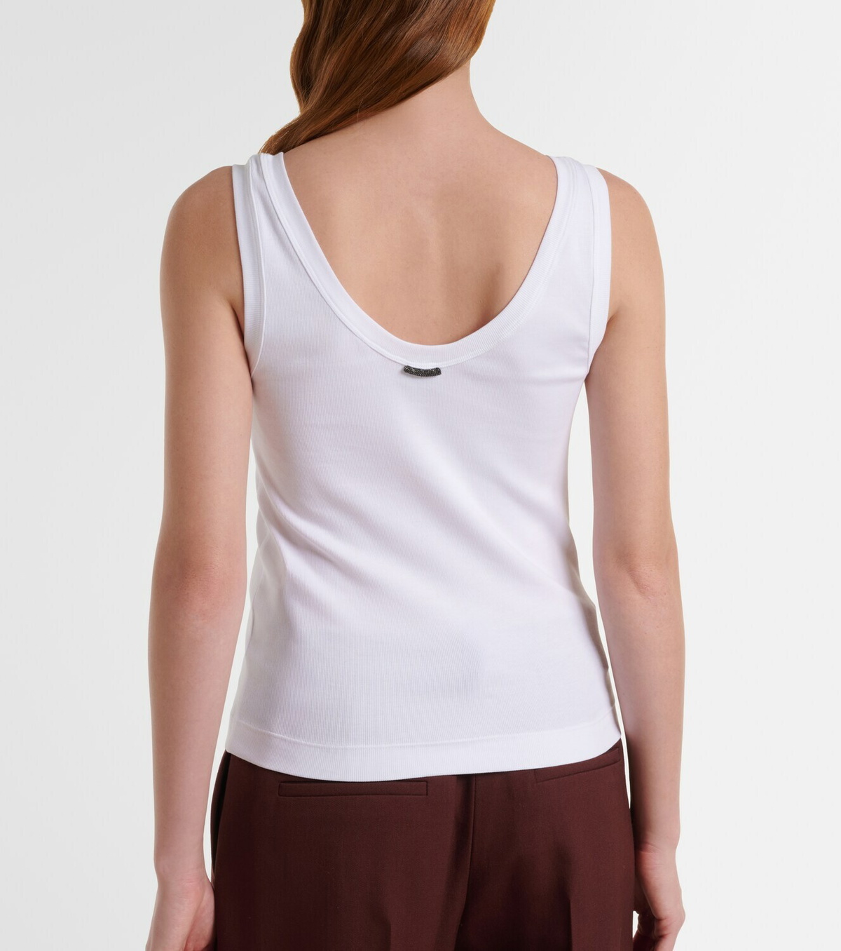 Brunello Cucinelli Monili cotton-blend tank top