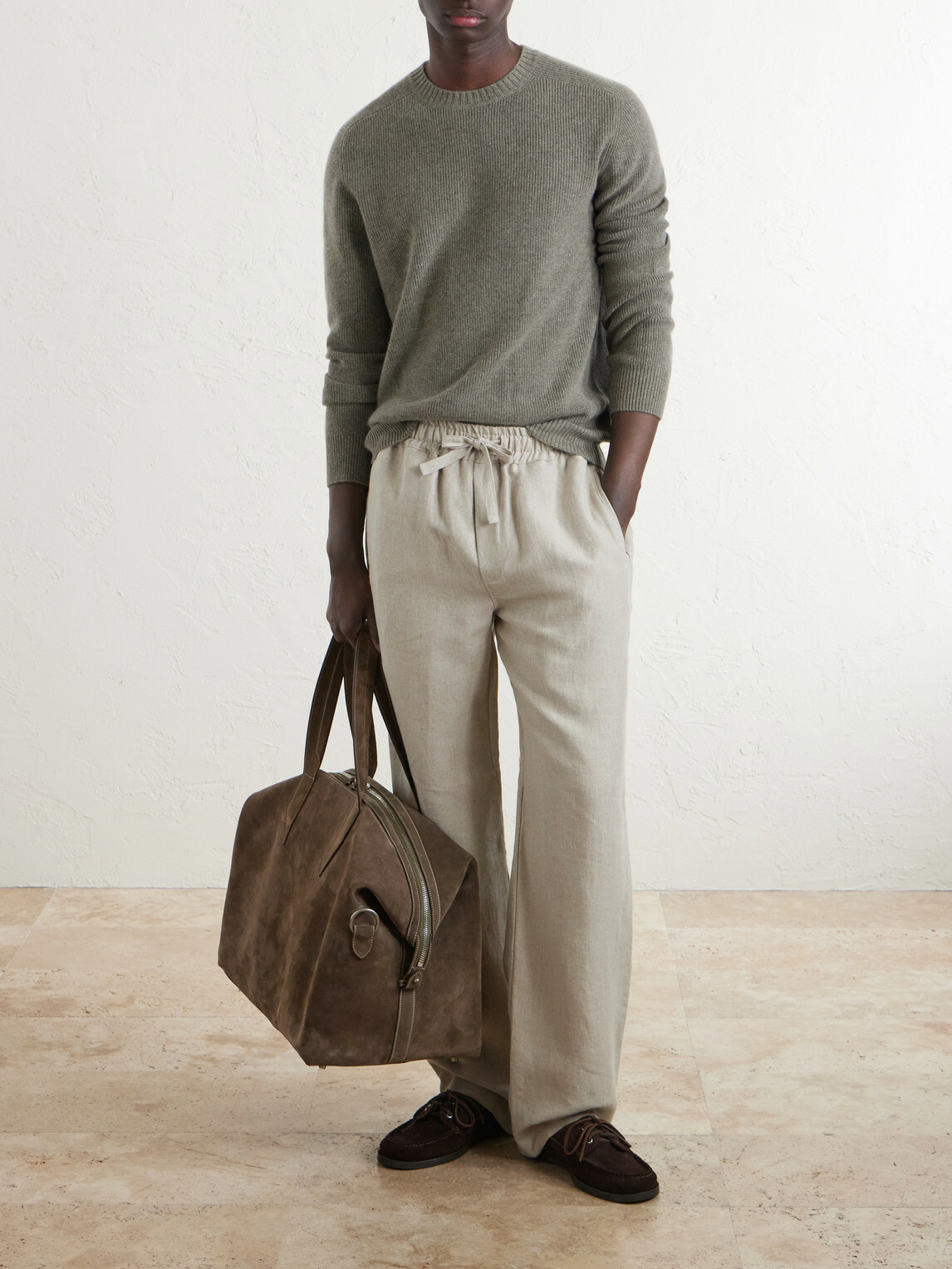 N.PEAL - Oxford Cashmere Sweater - Brown