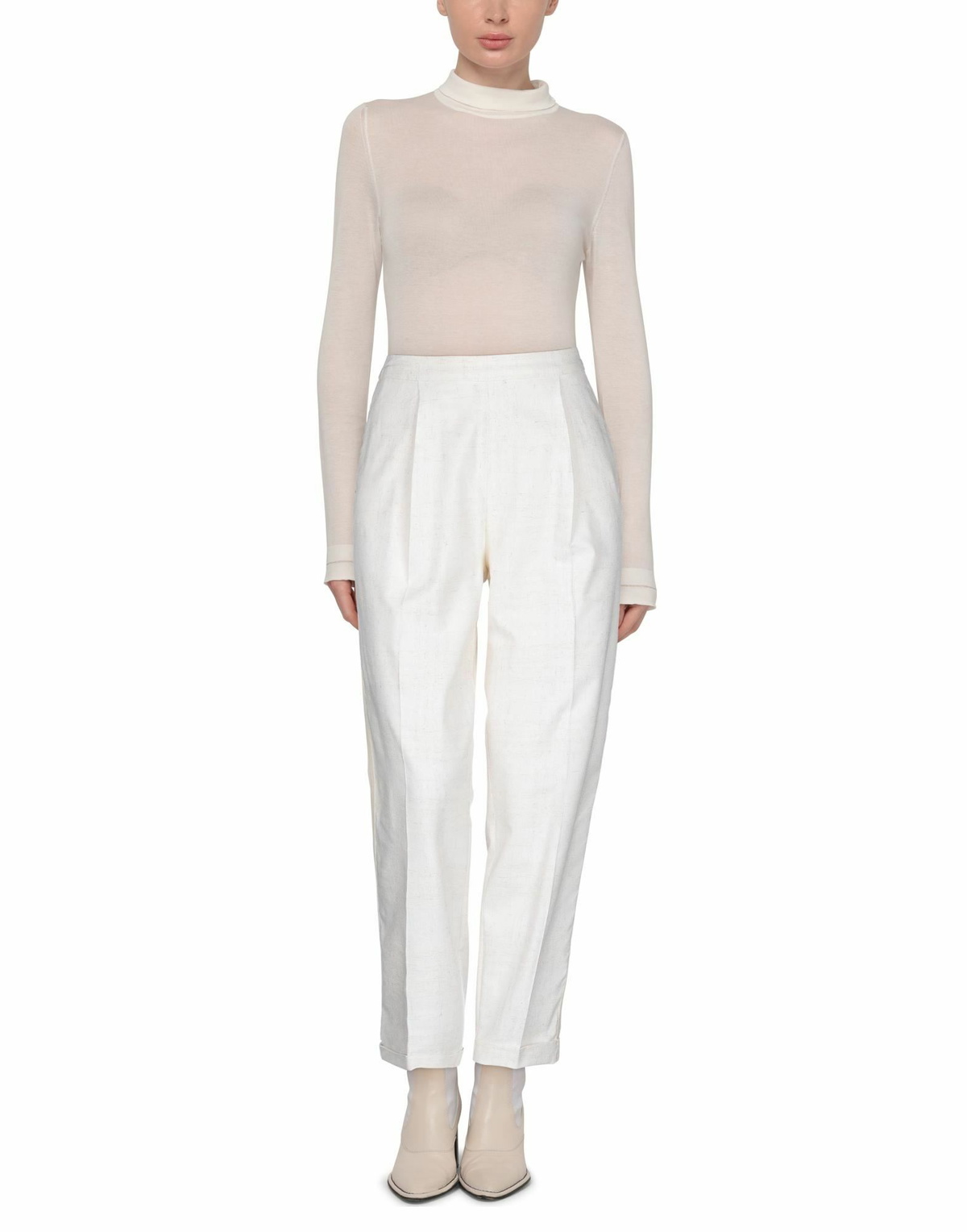Manila Grace Womens Pants Ivory