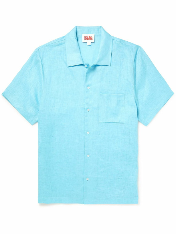 Photo: Solid & Striped - The Cabana Linen Shirt - Blue