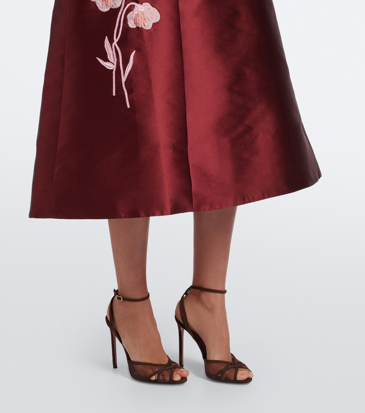Erdem Mikado embroidered satin cocktail dress