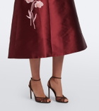 Erdem Mikado embroidered satin cocktail dress