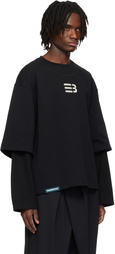 NAMESAKE Black Mayo Oversized Globe Double Sleeve T-shirt