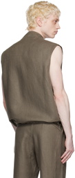 Robyn Lynch Khaki Zip-Up Vest
