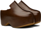 JW Anderson Brown Leather Platform Clogs