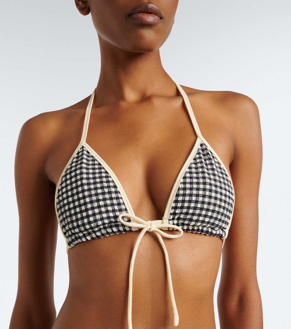 Montce Emma gingham seersucker bikini top