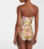 Zimmermann Golden belted floral swimsuit